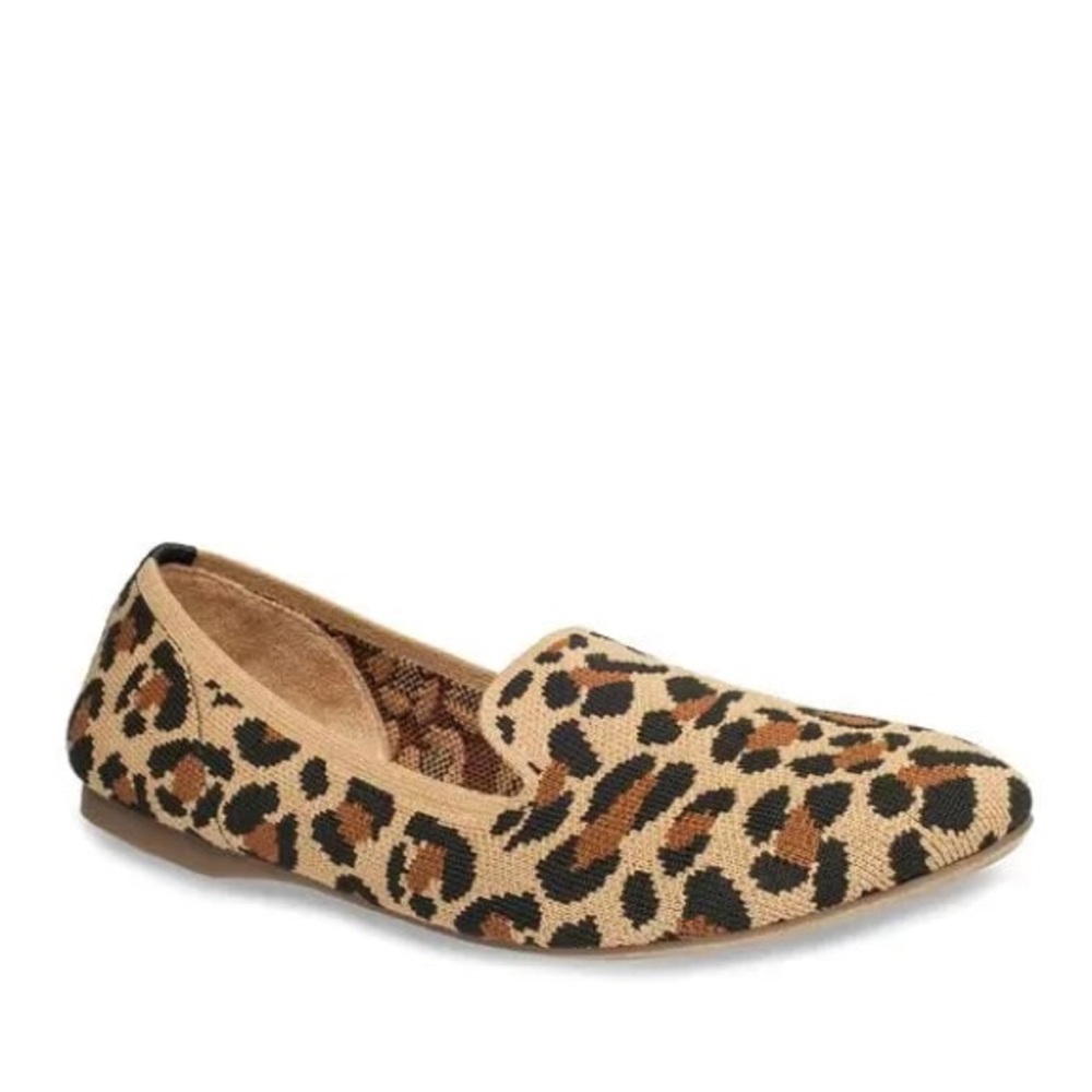 LN Me Too Brea Leopard Animal Print Fabric Memory Foam Loafers Flats - 7.5